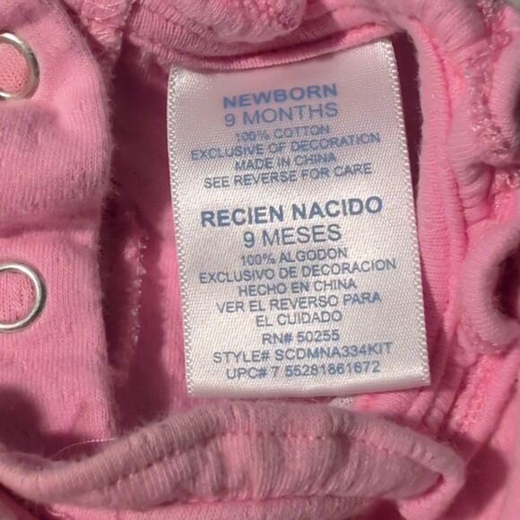 Disney Minnie Mouse Y2K Vintage Embroidered Floral Pink Romper Infant - Picture 2 of 7